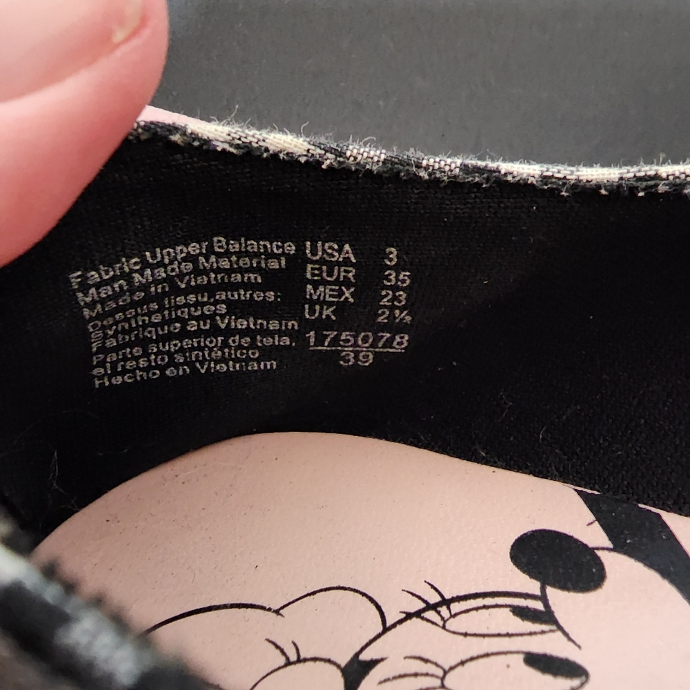 Minnie Mouse Girls Black and White Checkered Bow Flat...Size 3 - Picture 4 of 5